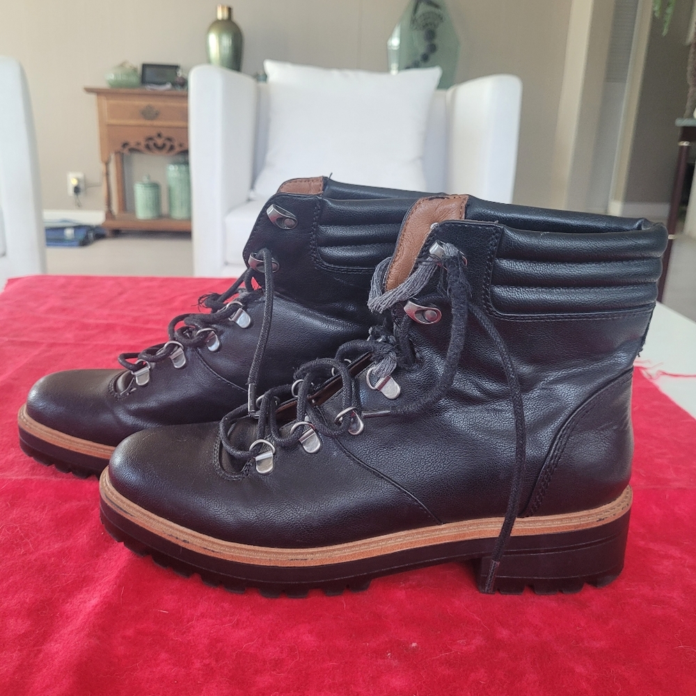 Indigo Road Isaya Fayx Vegan Leather Short Moto Boots Black 9 1/2